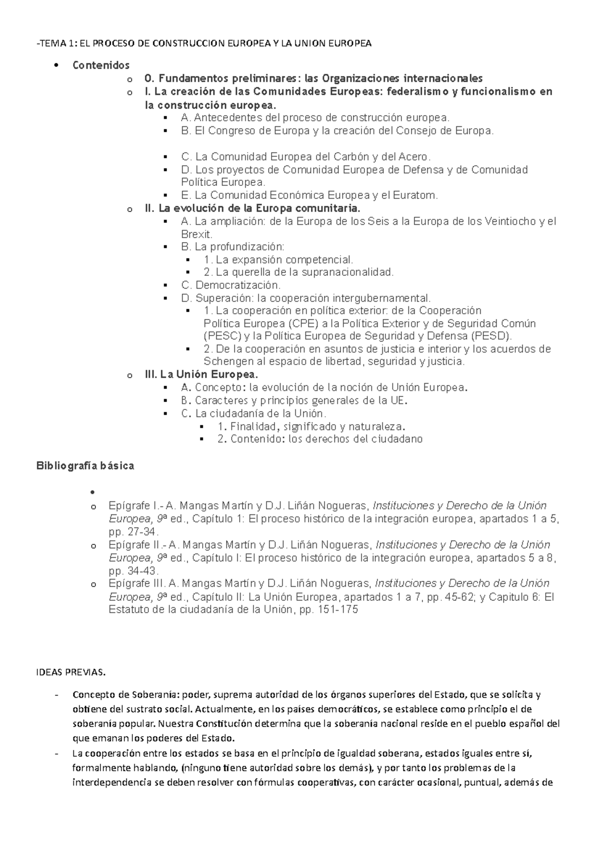 TEMA 1: Proceso de Construcción Europea y la Unión Europea - Studocu