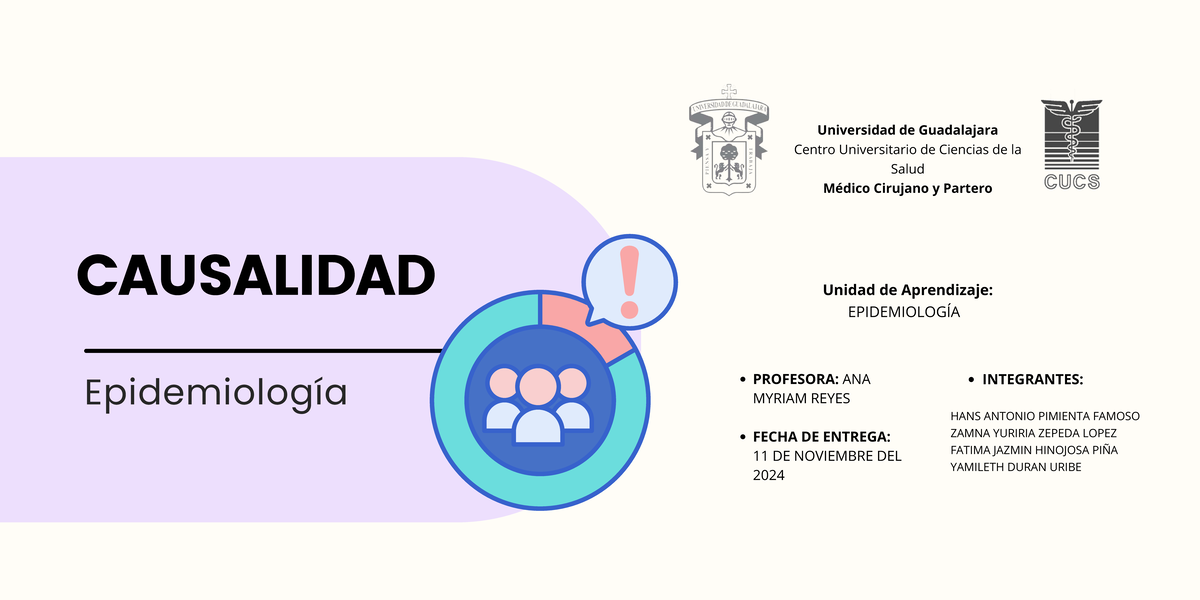 Causalidad en Epidemiología - Unidad de Aprendizaje EPIDEMIOLOGÍA - Studocu