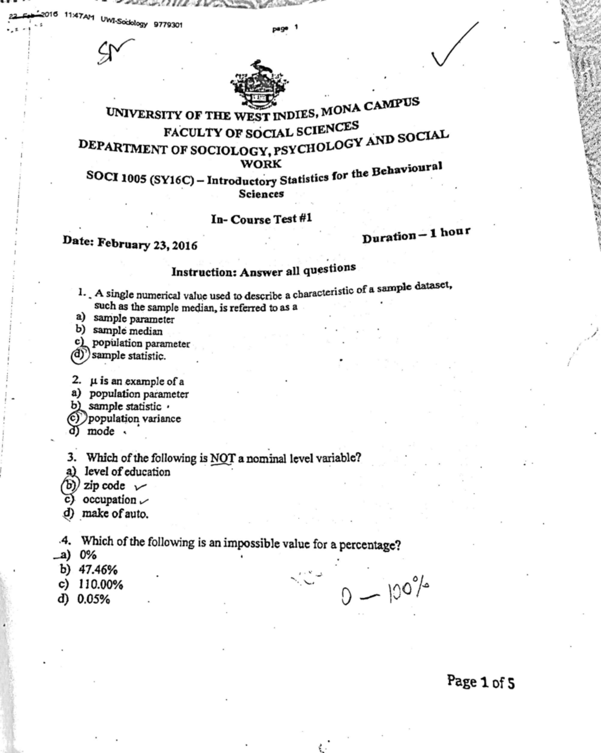 Stats 2016 Midsemester Exam Notes and Study Guide - Studocu