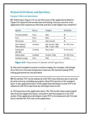 CH3 - Solutions to Computer Network Homework Problems - Studocu