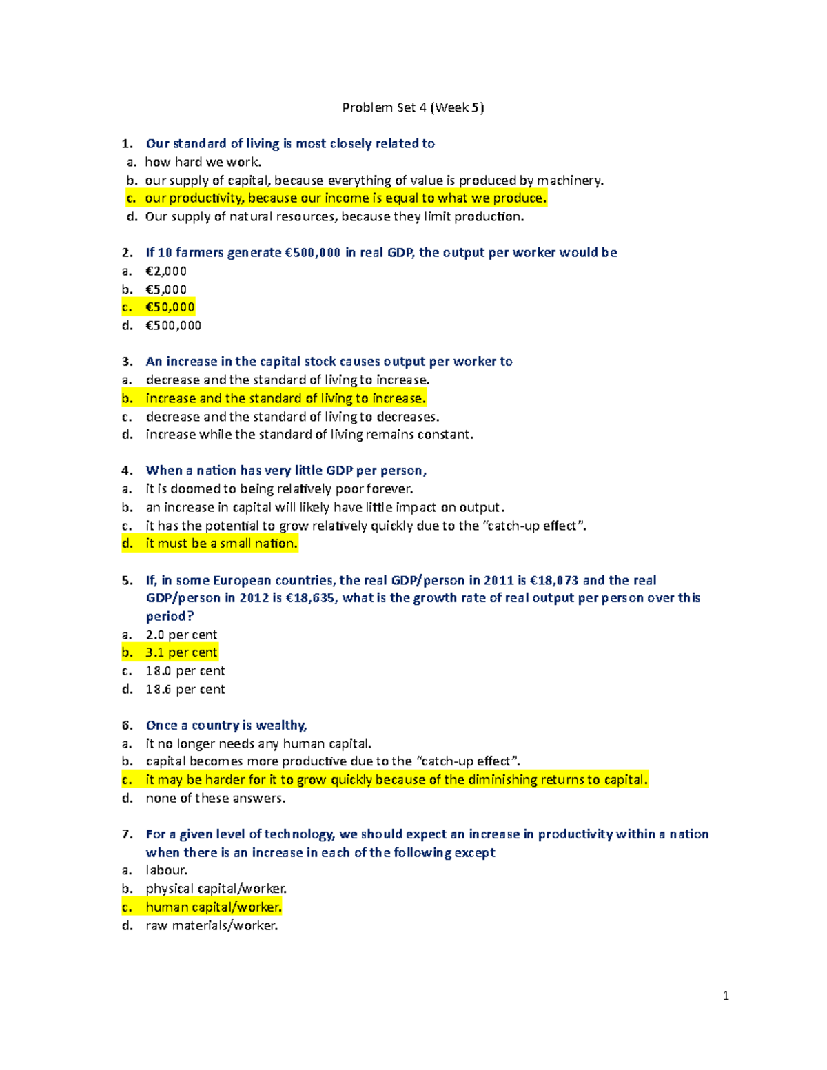ECO 101 Final Exam: Tutorial Sample Questions & Problem Set 4 - Studocu