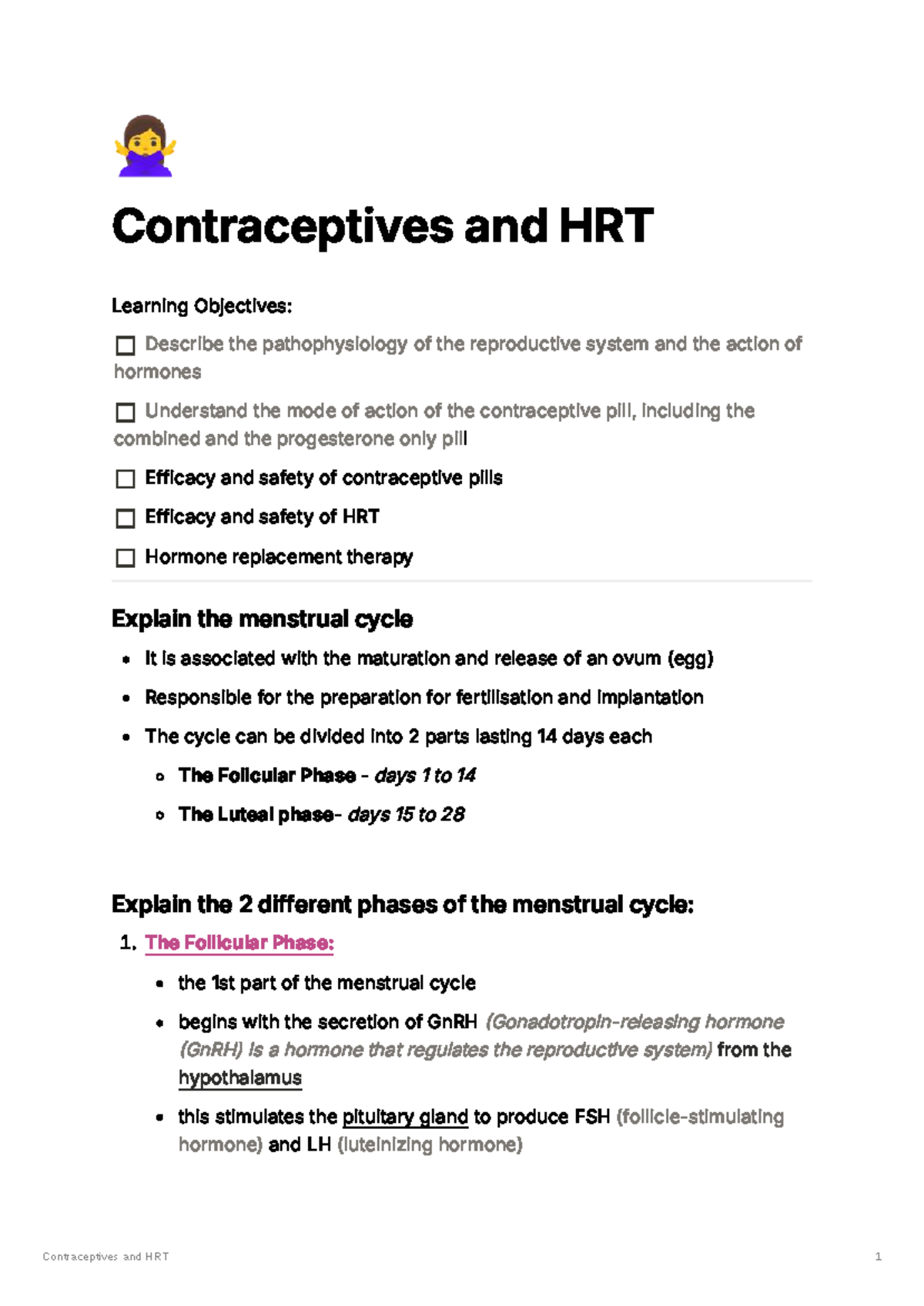 Contraceptives and HRT: Understanding Hormonal Mechanisms and Risks ...