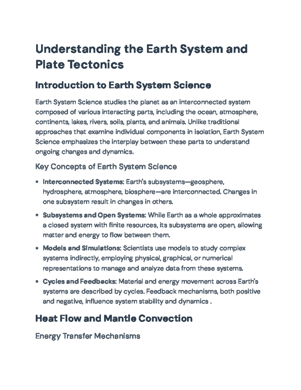 Earth System Science: Plate Tectonics and Human Impact (GEOS 101 ...