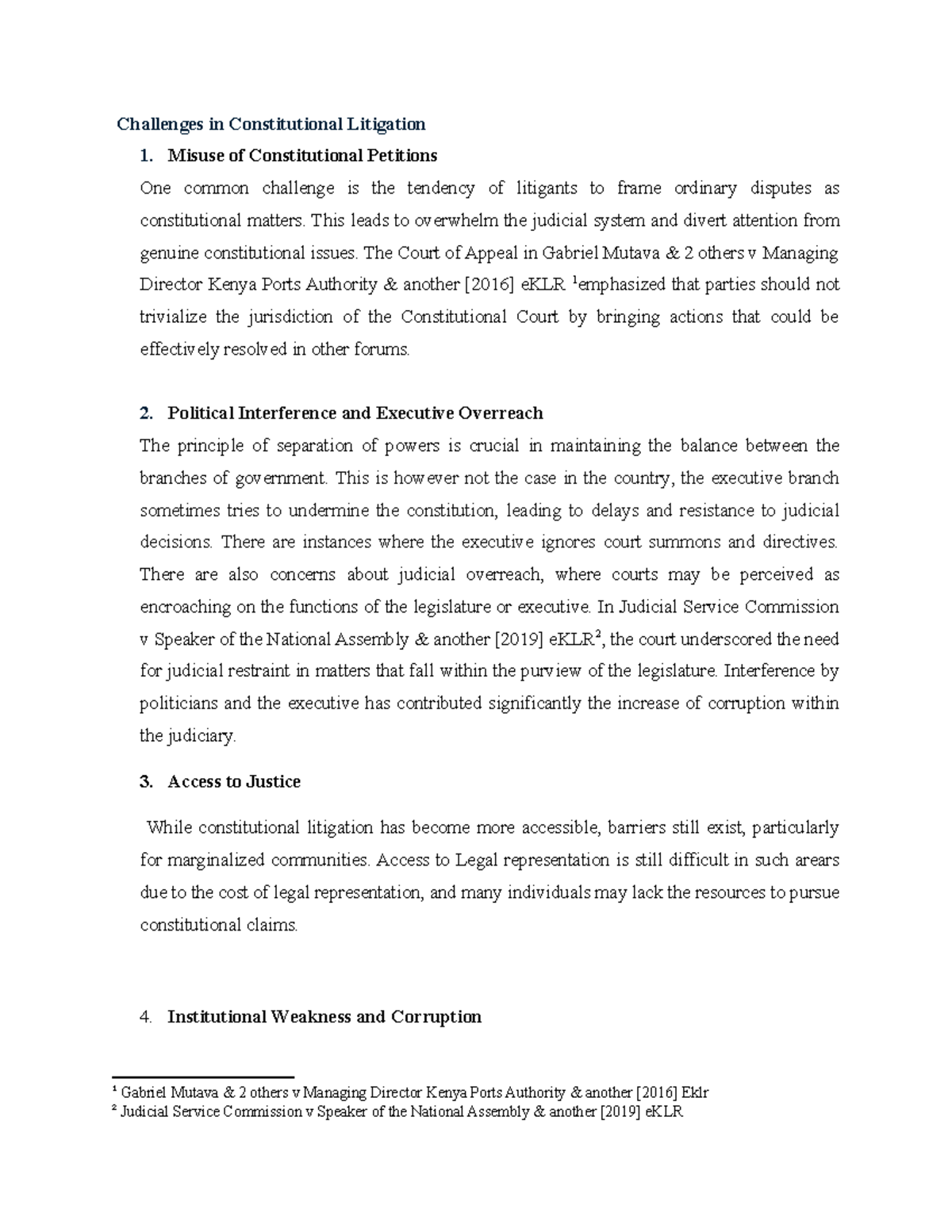 Challenges in Constitutional Litigation: Key Issues and Reforms - Studocu