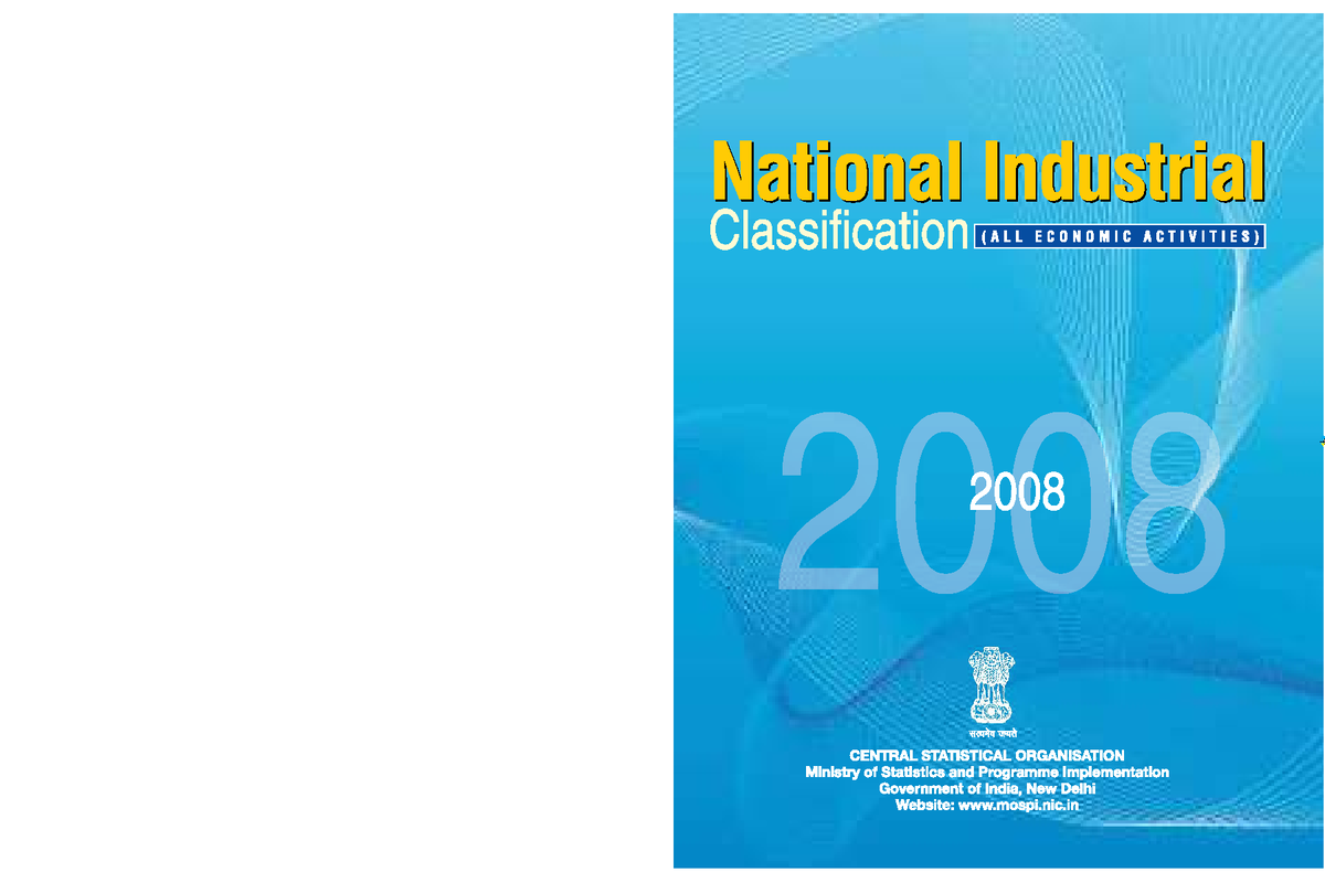 NATIONAL INDUSTRIAL CLASSIFICATION CODE NIC 2008 visual data 8