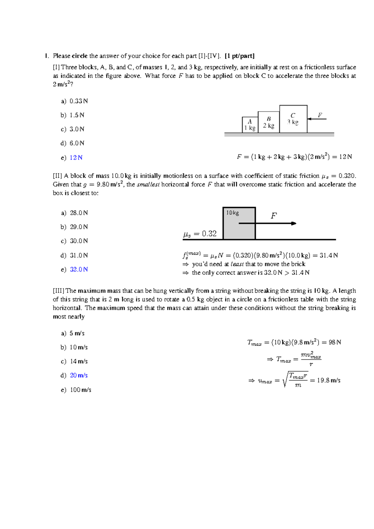 PHYS 101 Midterm 2 Comprehensive Answer Key & Solutions - Studocu