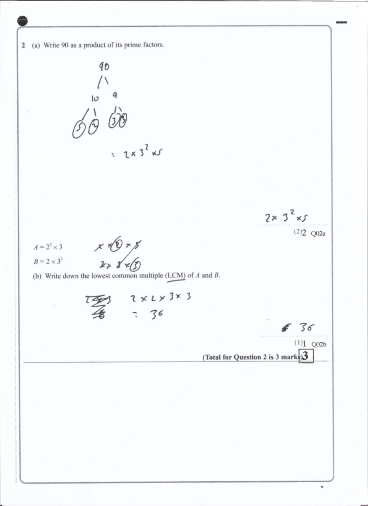 Math Exam Paper 2024: Prime Factors, LCM, Graphs, and Ratios - Studocu