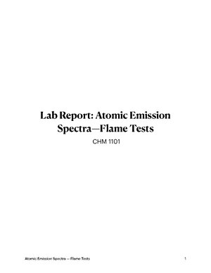 CHEM1162 Lab Report: Atomic Emission Spectra & Flame Test Analysis ...