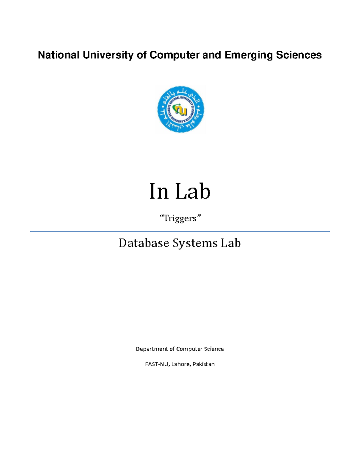 Inlab 9 Manual on Triggers and Exercise Overview - Studocu