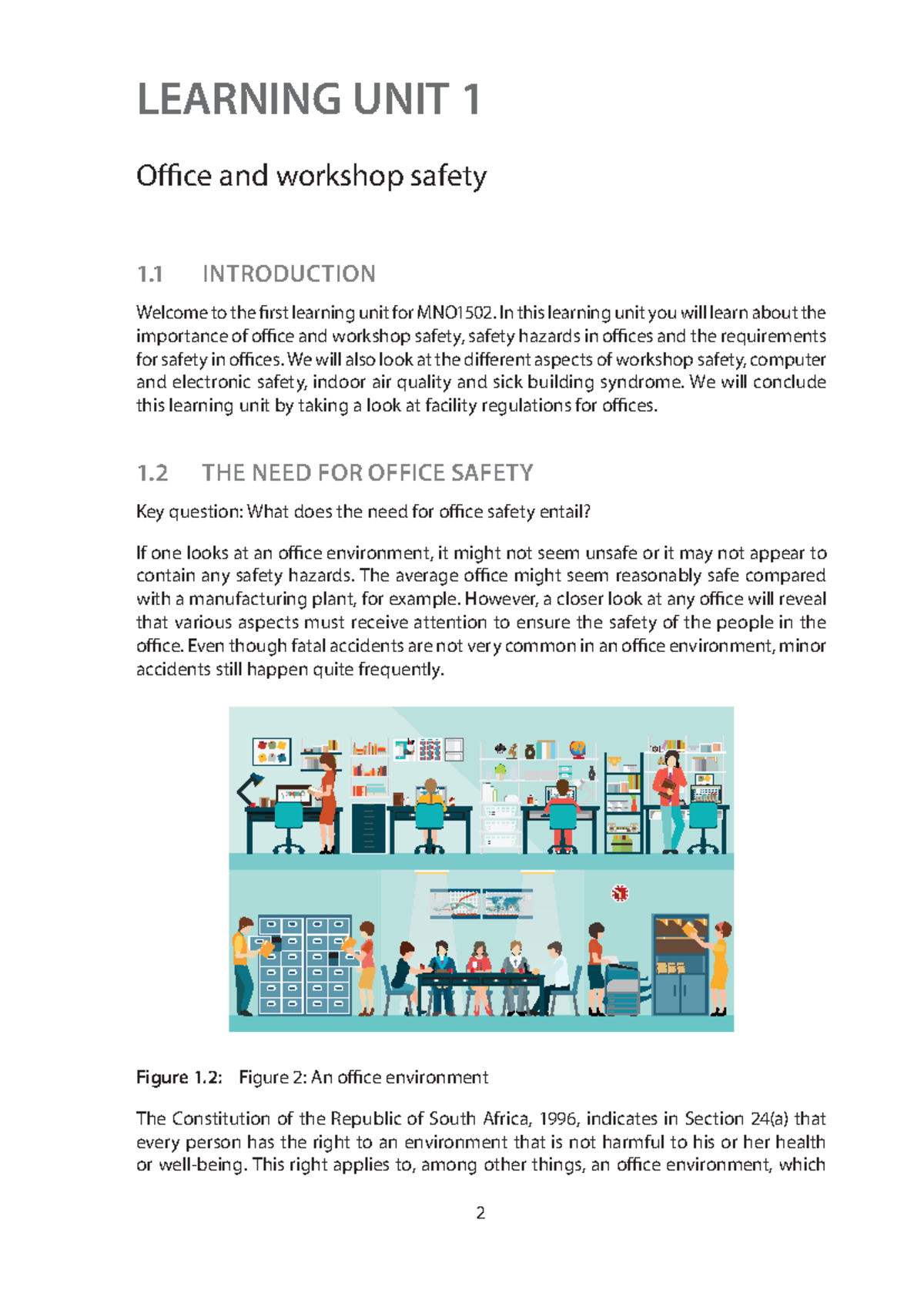 Safety Management Study Guide for MNO1502: Office & Workshop Safety ...