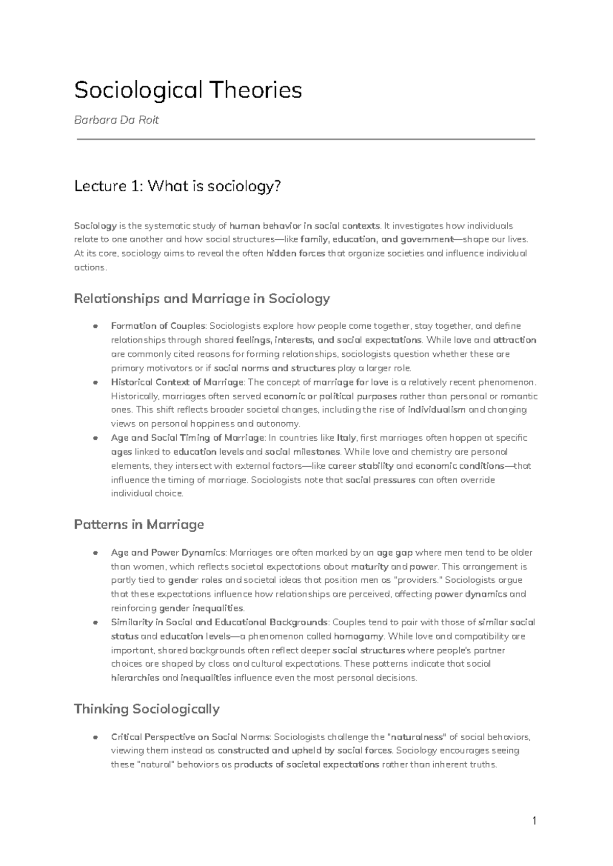 Sociological Theories (SOC 101) Lecture 1: Understanding Sociology and ...