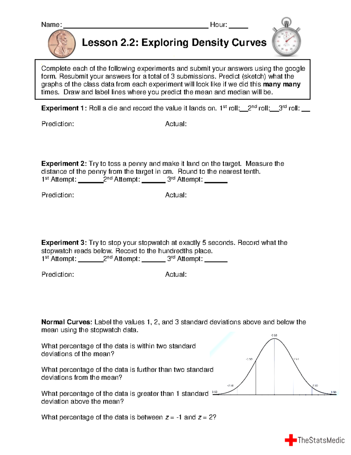 AP Stats - Lesson 2: Exploring Density Curves & Normal Distributions ...