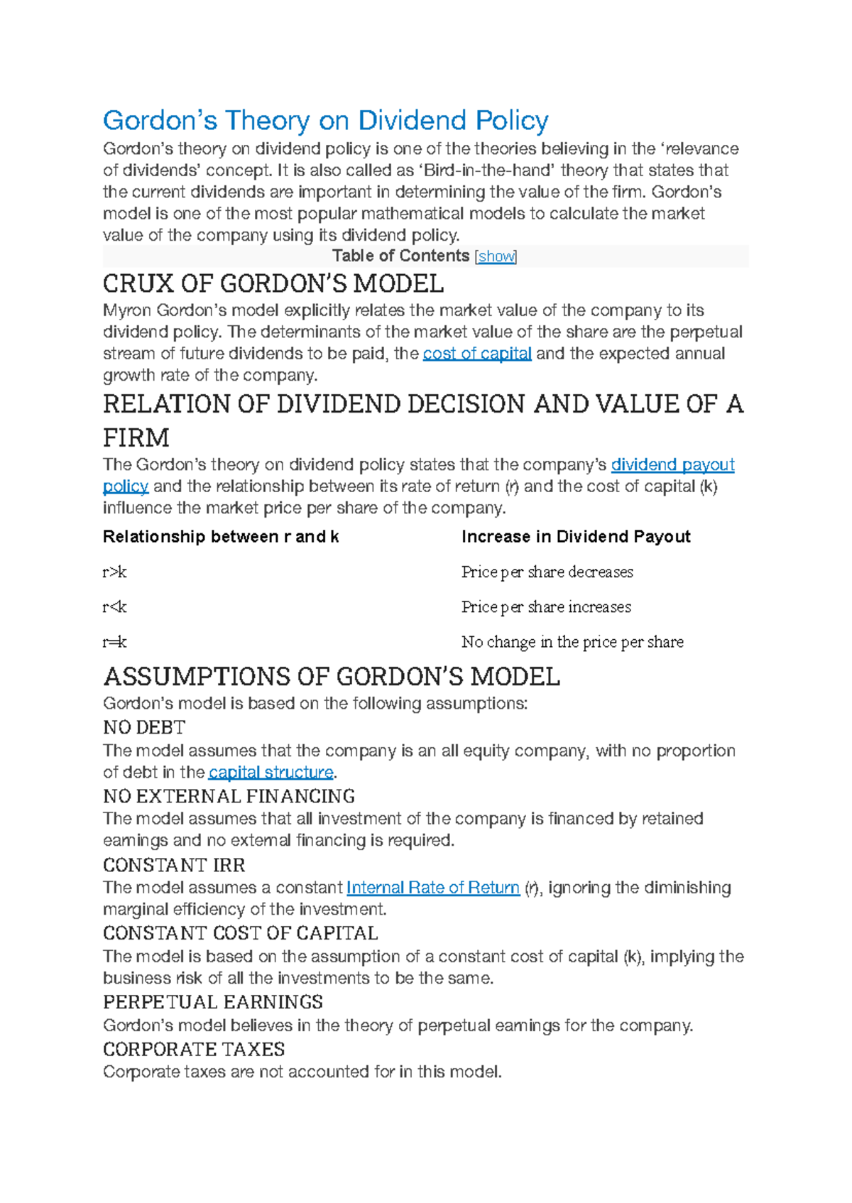 Gordon's Theory on Dividend Policy: Insights & Implications for Finance ...