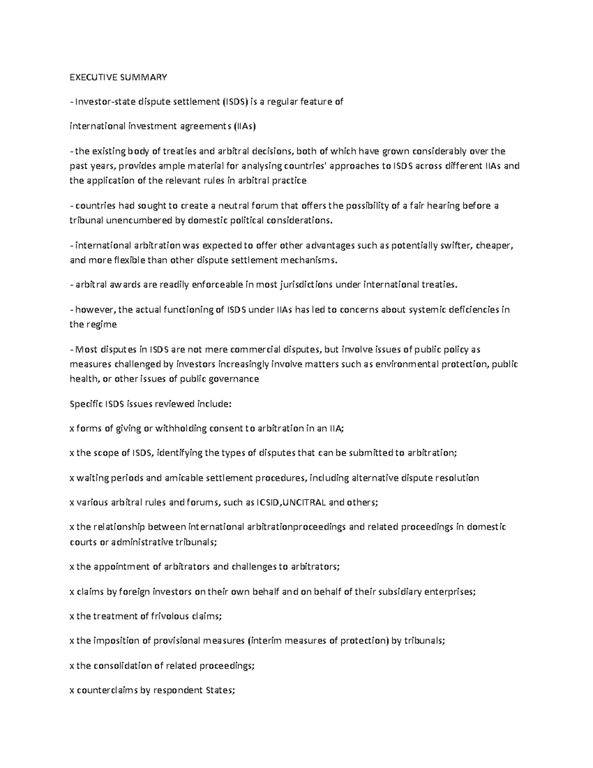 ISDS Mechanisms and Approaches in International Investment Agreements ...