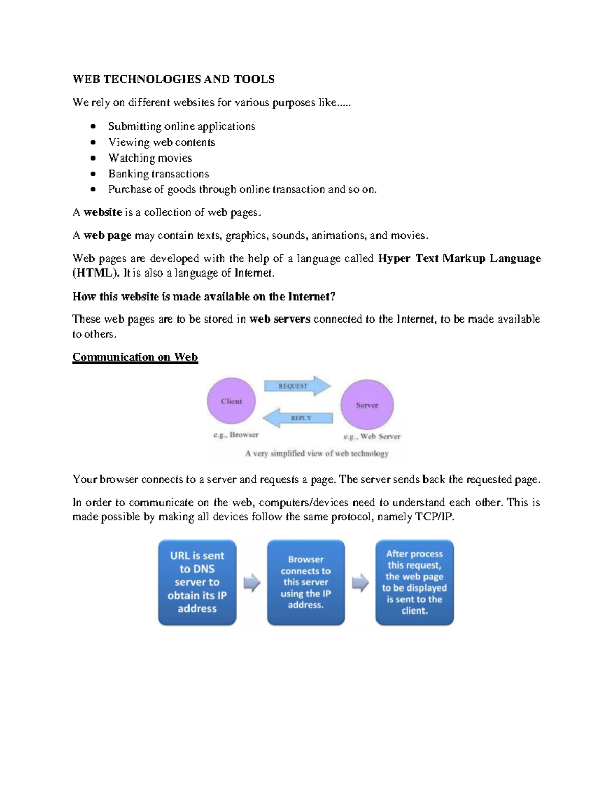 3. Web Technologies and Tools - WEB TECHNOLOGIES AND TOOLS We rely on ...