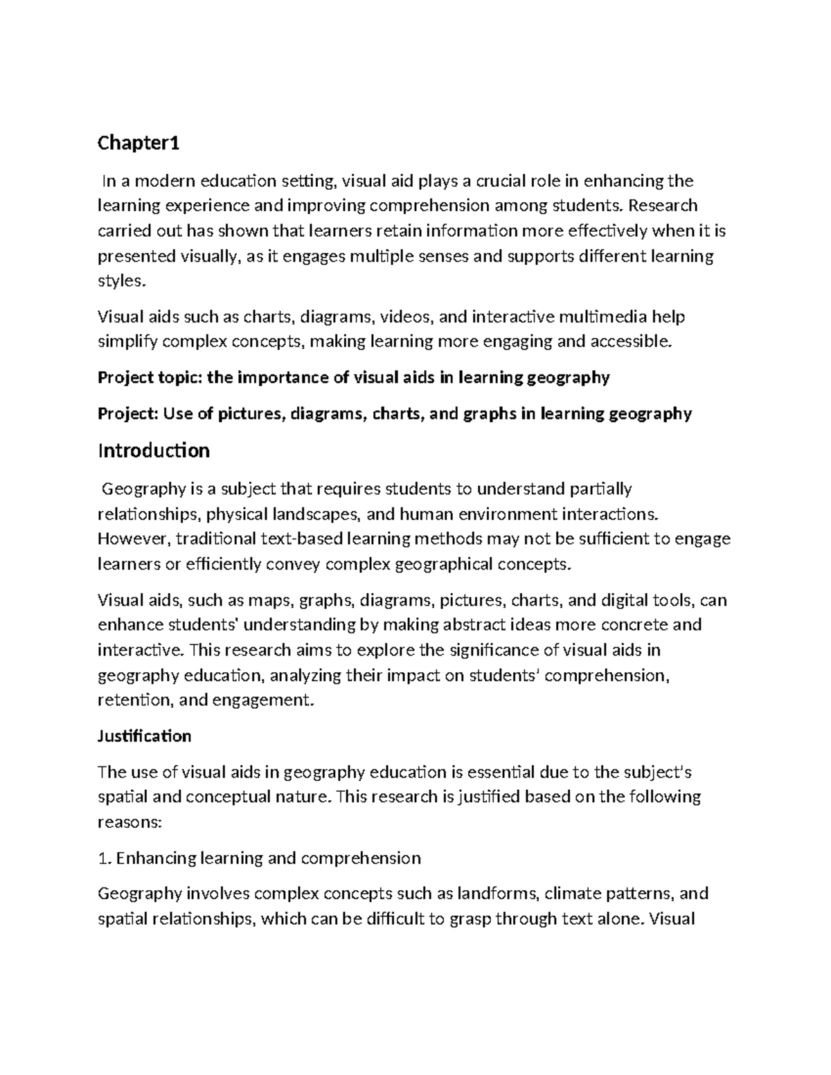 Chapter 1: The importance of visual aids in learning geography - Studocu