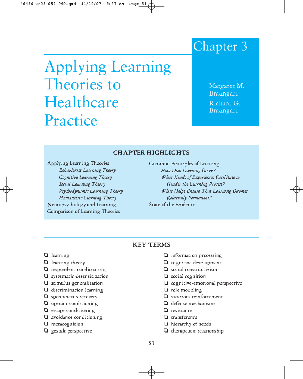 Chapter 2 - this will be helpful - Chapter 3 Applying Learning Theories ...