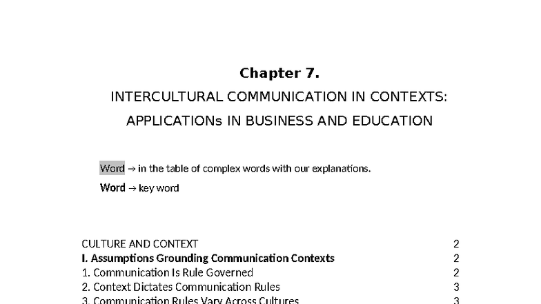 Chapter 7: Intercultural Communication in Business & Education - Studocu