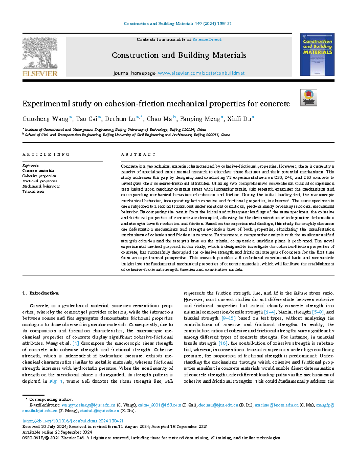 Experimental Study on Mechanical Properties of Concrete (CBB 449) - Studocu