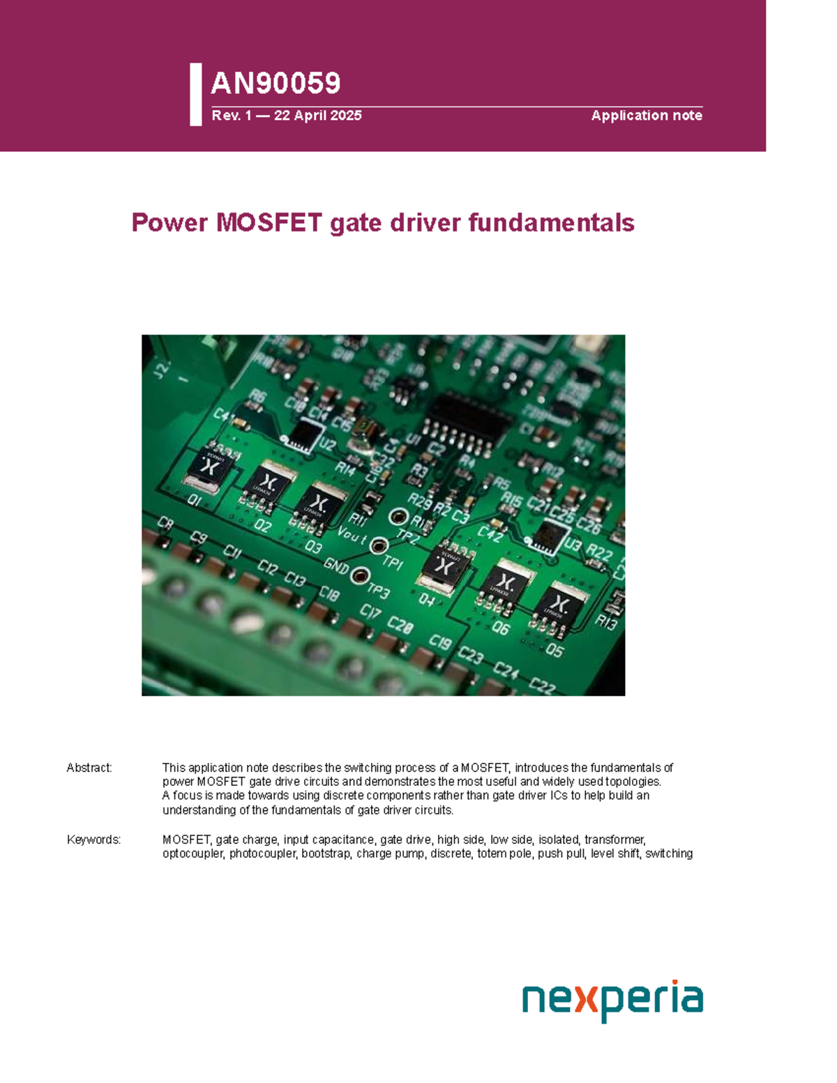 AN90059 Application Note: Power MOSFET Gate Driver Fundamentals - Studocu