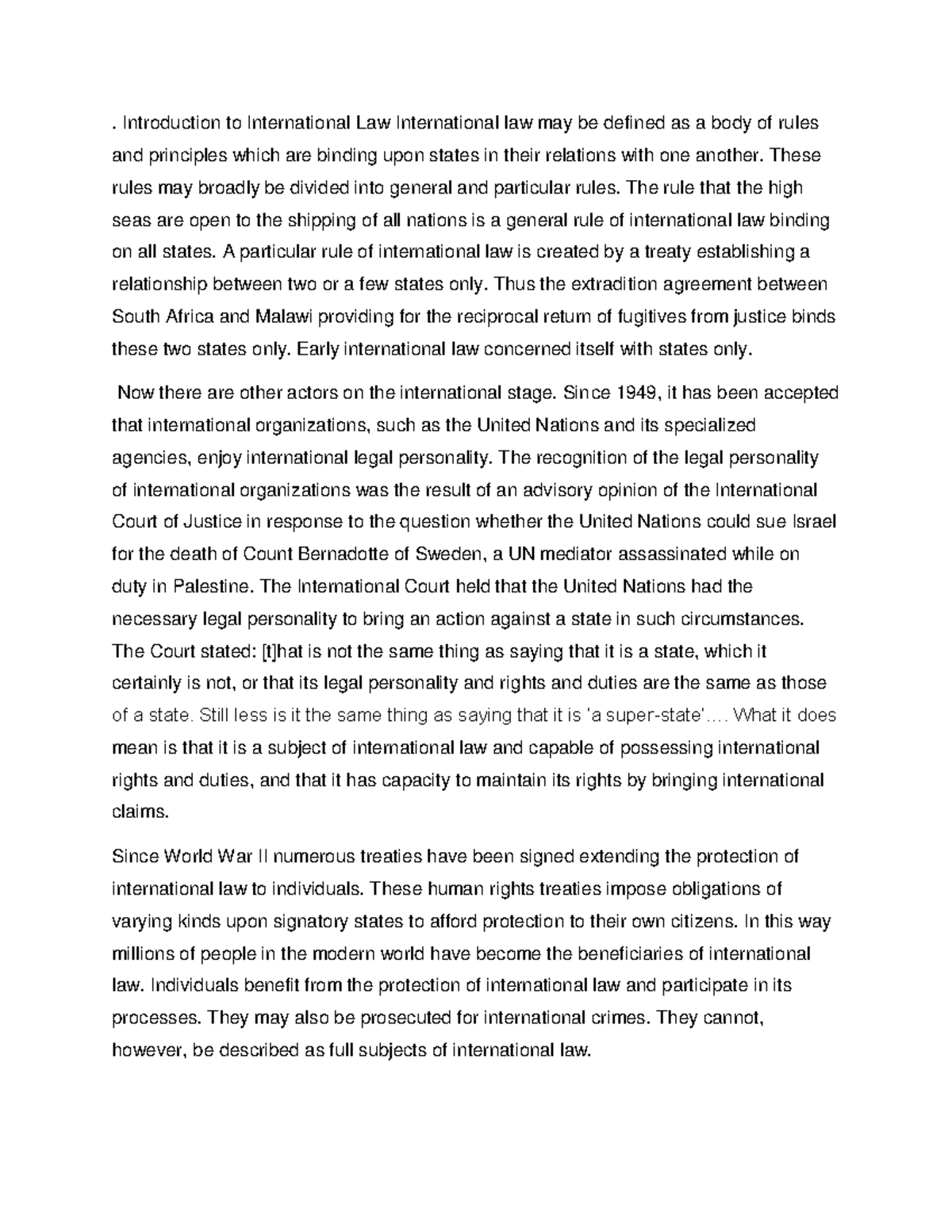 Public International Law 1 - Introductory Notes on Key Concepts - Studocu