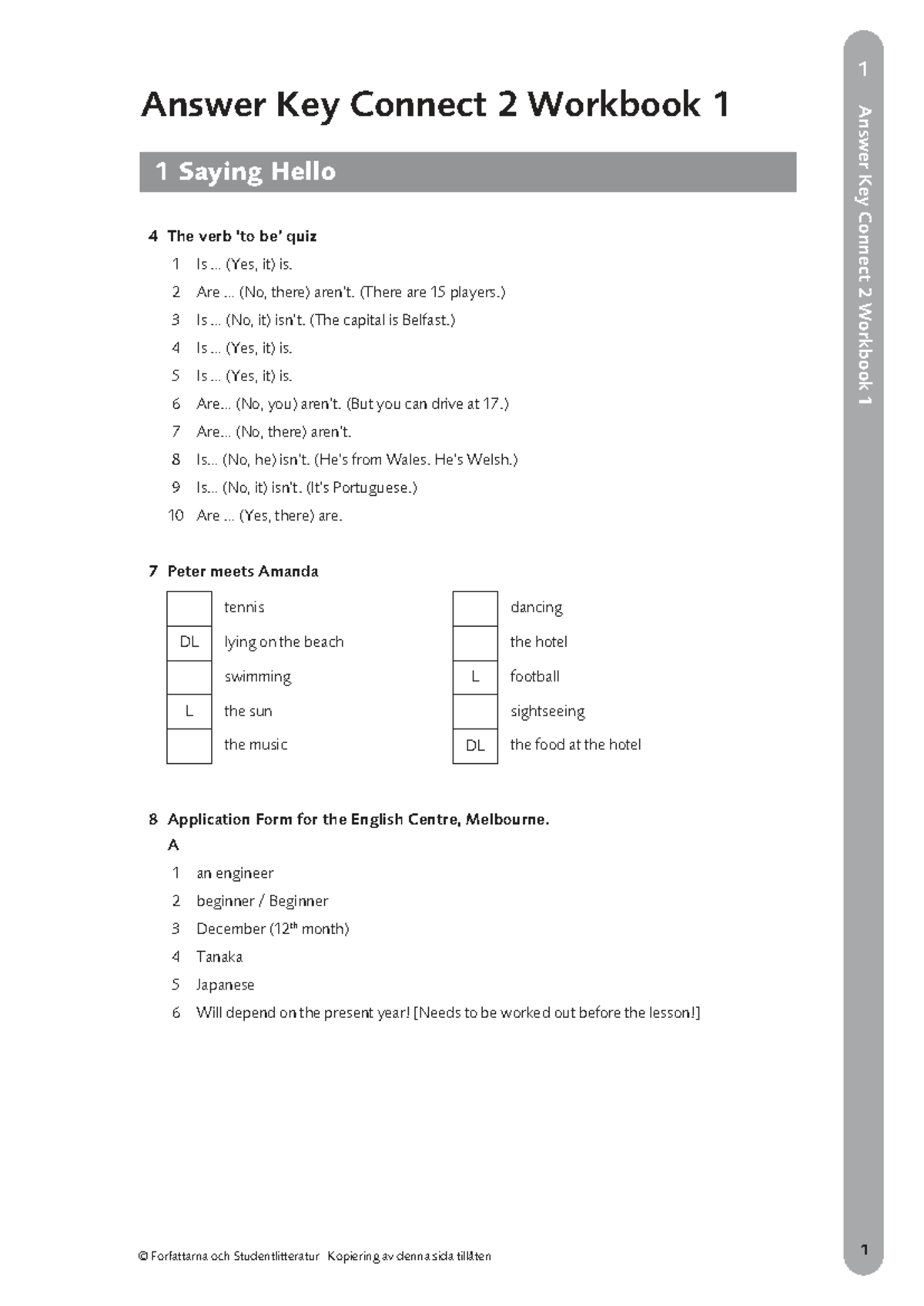 Connect 2 Workbook 1 Answer Key: Quiz & Exercises - Studocu