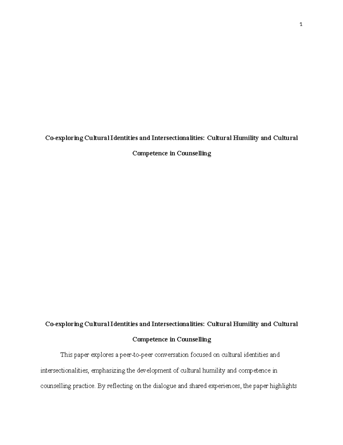 Cultural Humility & Competence in Counselling: Insights & Growth (ASSG ...