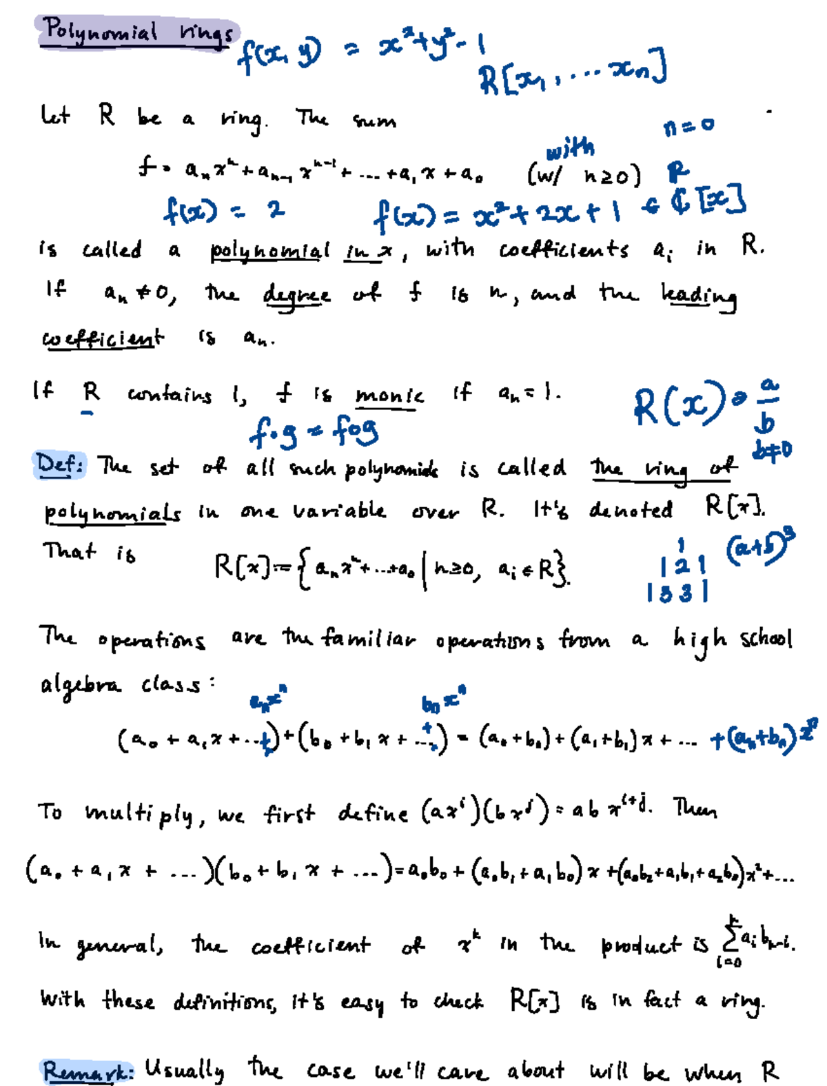 Polynomial Rings: Section 20 Overview in R - Studocu