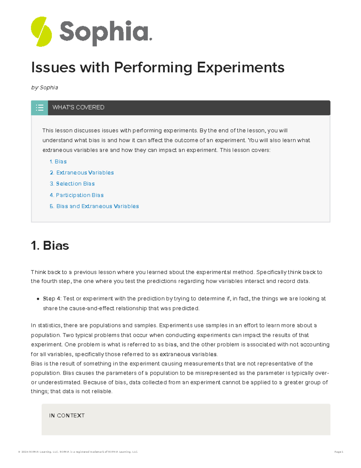 Understanding Bias & Extraneous Variables in Experiments (Lesson) - Studocu