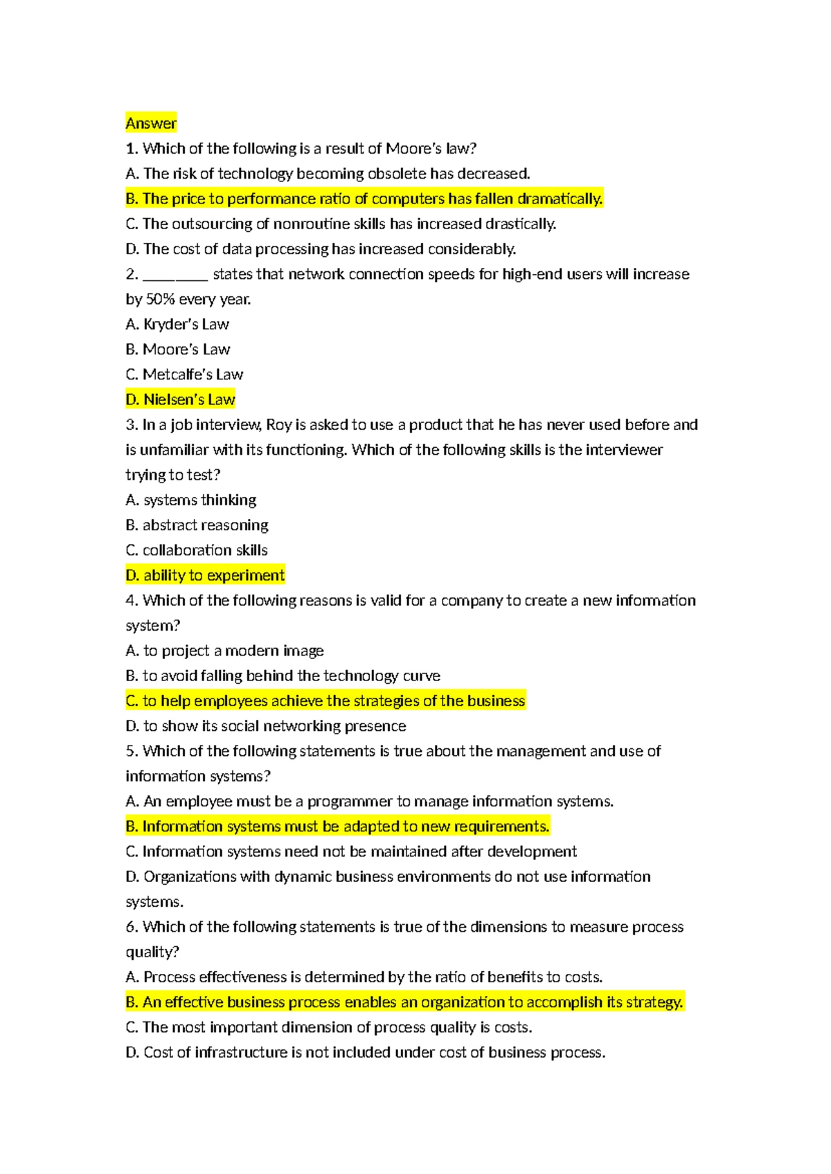 CB2300 Management Quiz 1 Study Notes for Revision - Studocu