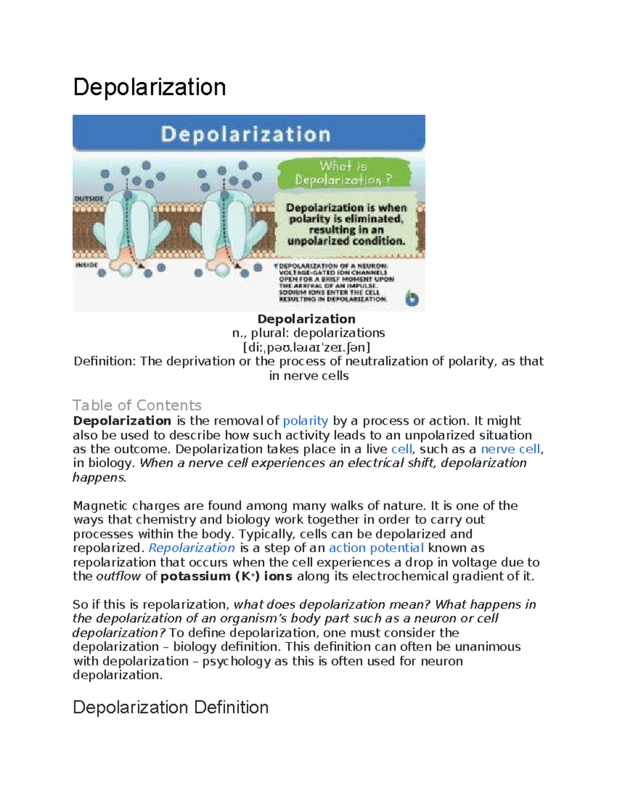 Depolarization Psychology