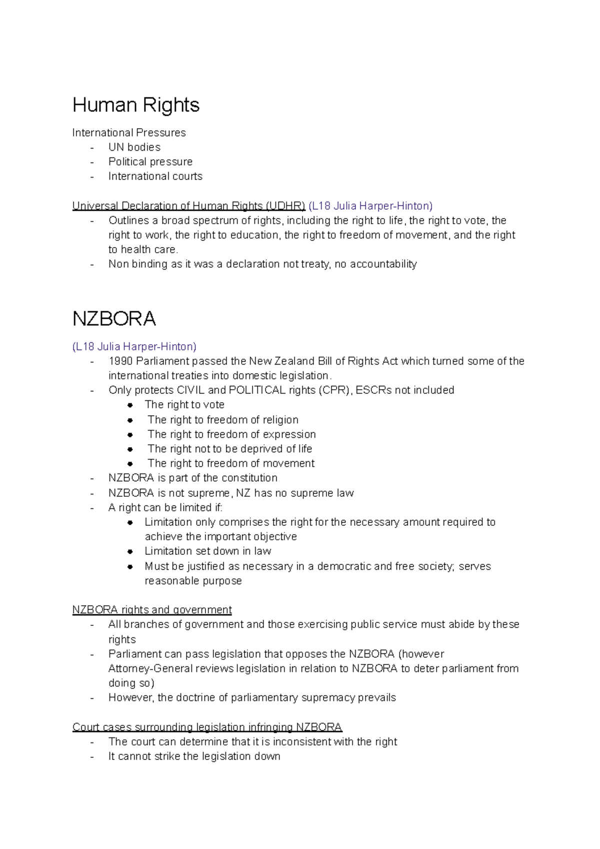 LAW121 Exam Notes 2024: Criminal Justice & Human Rights Overview - Studocu