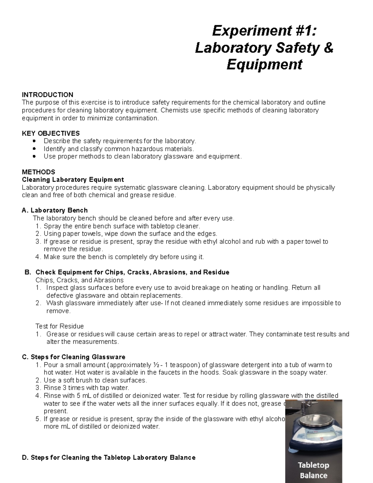 CHM151LL Lab Safety Guidelines for Experiment 1 - Studocu