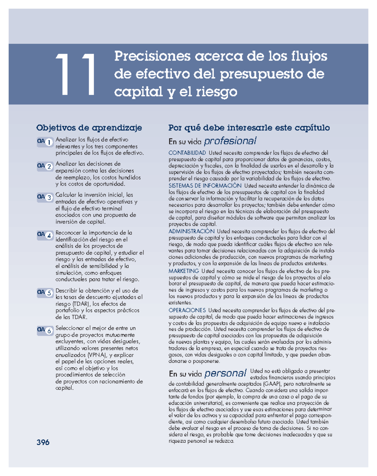 Cap11cl2 - Lectura del capítulo 11 de Gitman: Flujos de Efectivo y Riesgo - Document Preview