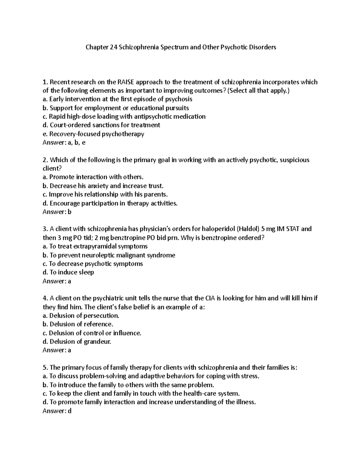 Chapter 24: Schizophrenia Spectrum & Other Psychotic Disorders Notes ...
