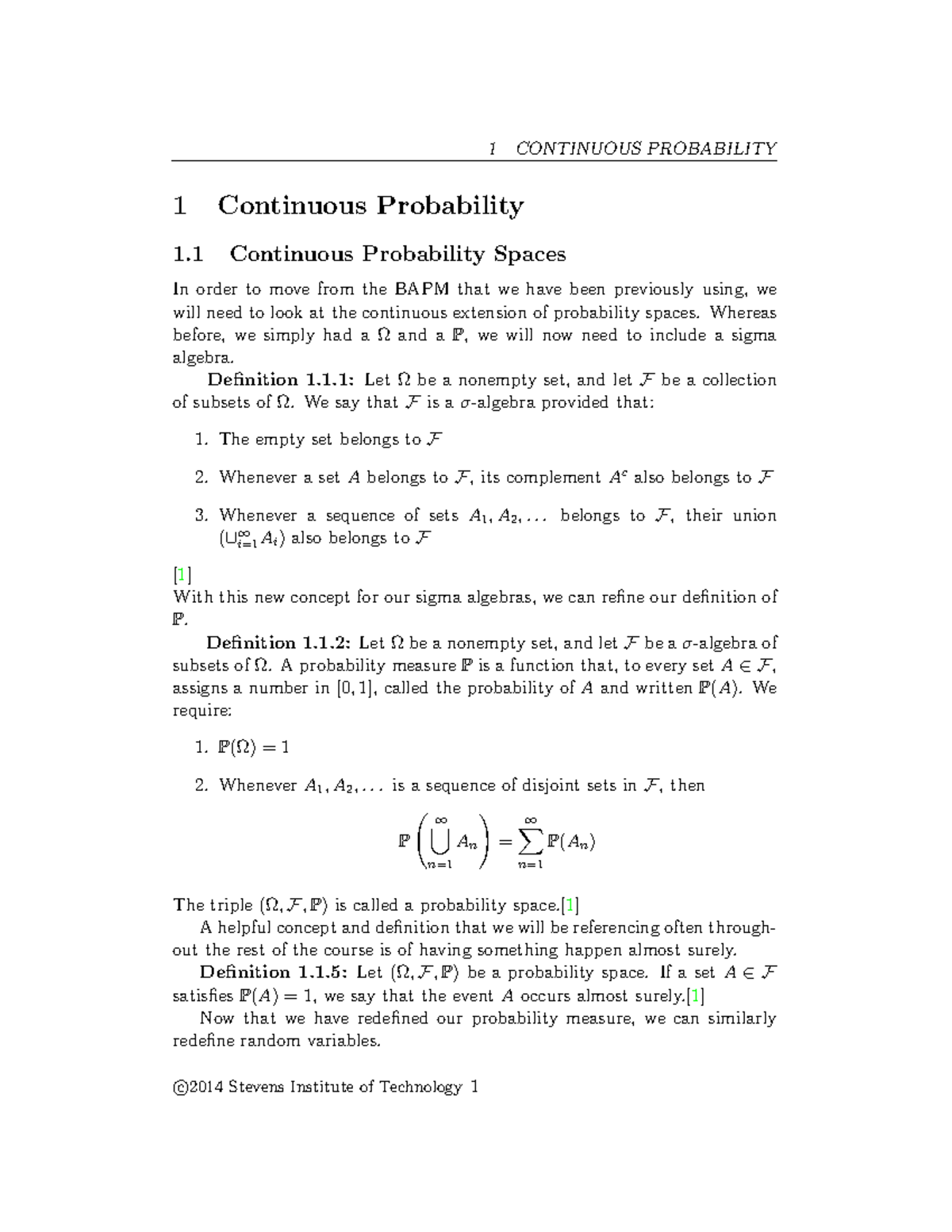 Continuous Probability and Scaled Symmetric Random Walk (SSRW) Notes ...