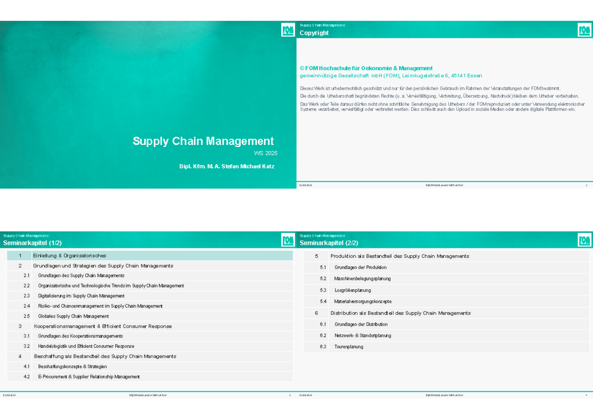 Supply Chain Management WS 2025: Grundlagen und Strategien - Studocu