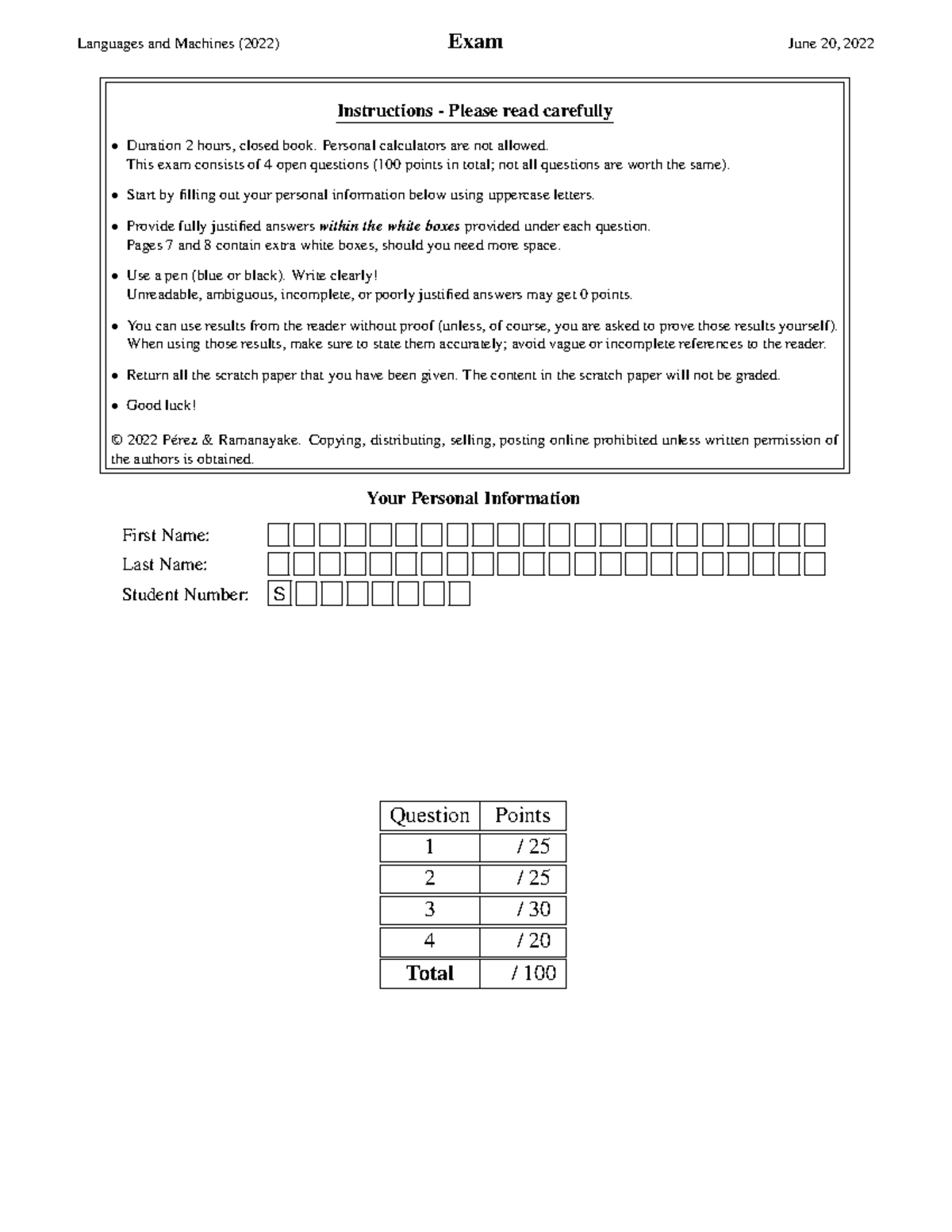 2022-06-20 Exam - Exam Practicum Instructions & Questions - Studeersnel