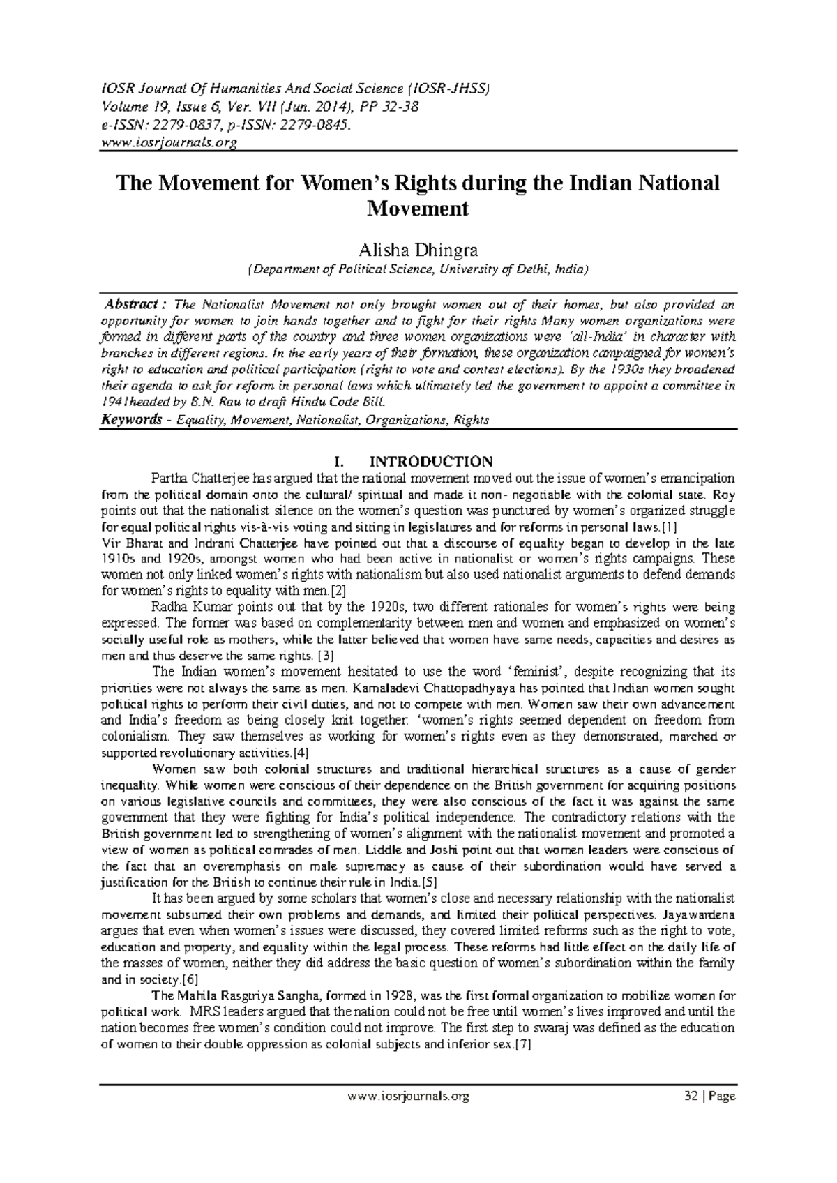 E019673238 - Essay on Women's Rights in the Indian National Movement ...