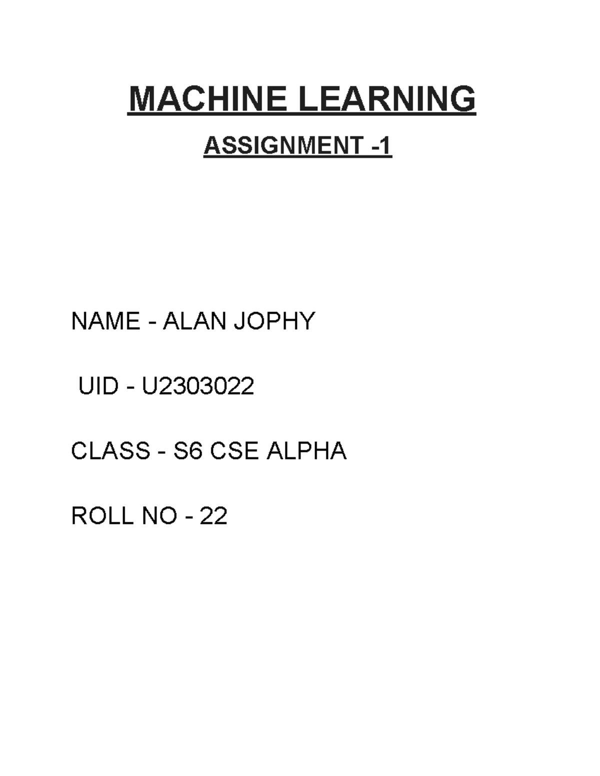 ML Assignment S6 CSE: Predicting Student Performance - Studocu