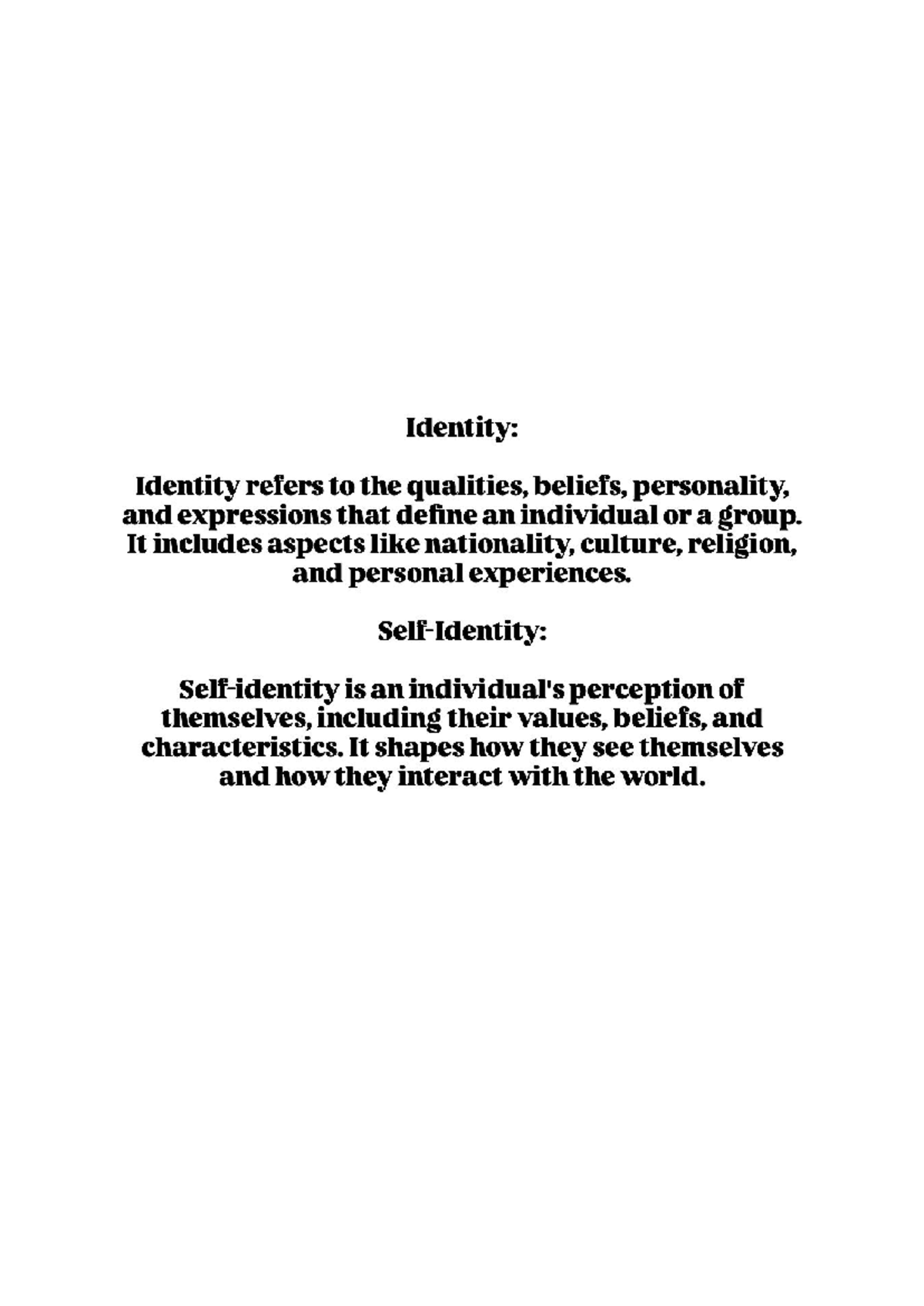 VAC2025 - Understanding identity: Qualities, beliefs, and expressions ...