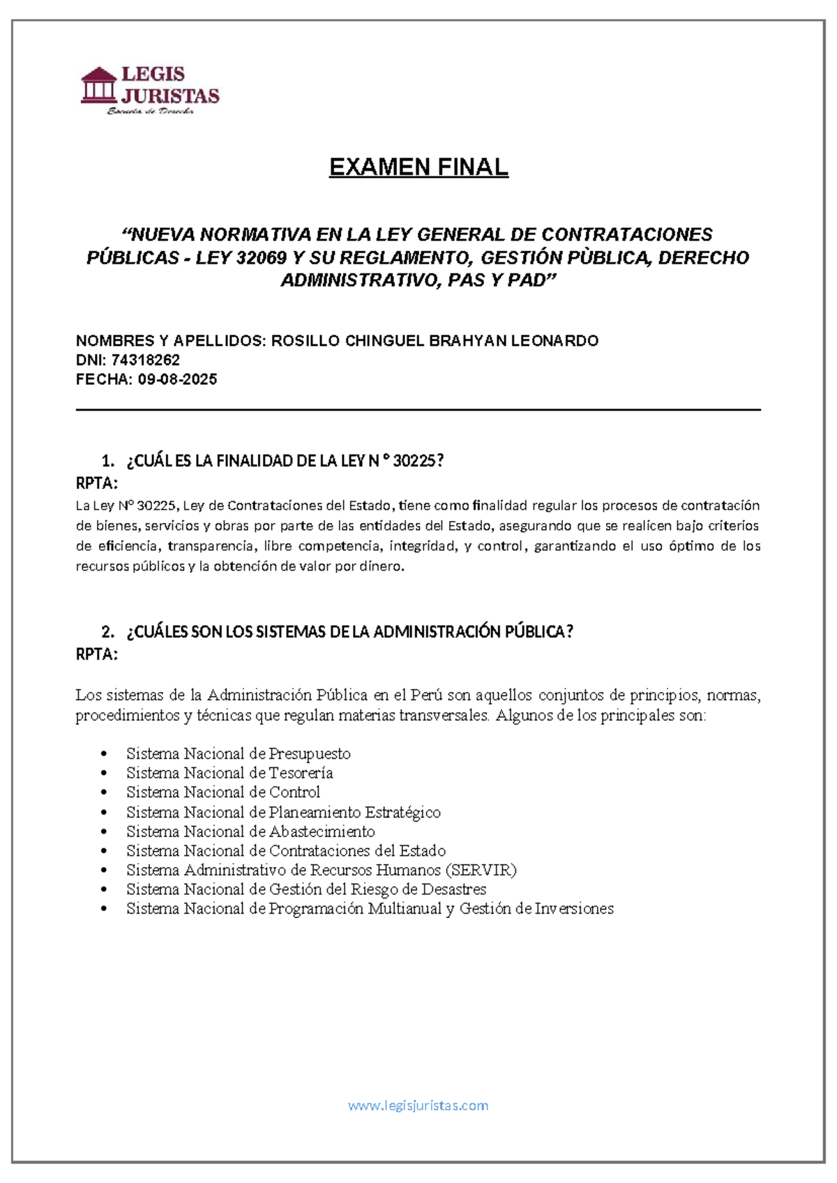 Nueva Normativa en la Ley 32069 de Contrataciones Públicas - Examen ...