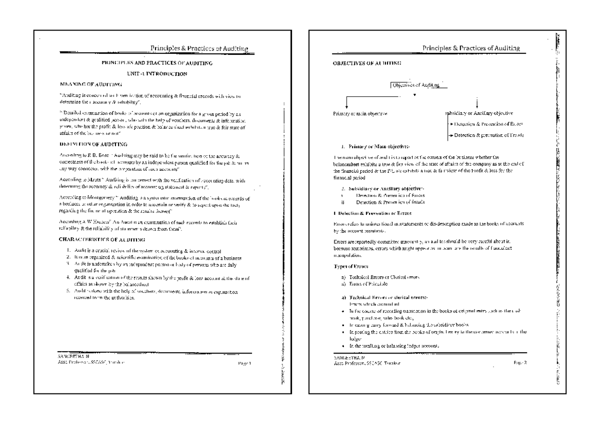 Auditing Concepts and Internal Control Mechanisms - ACCT 101 Full Notes ...