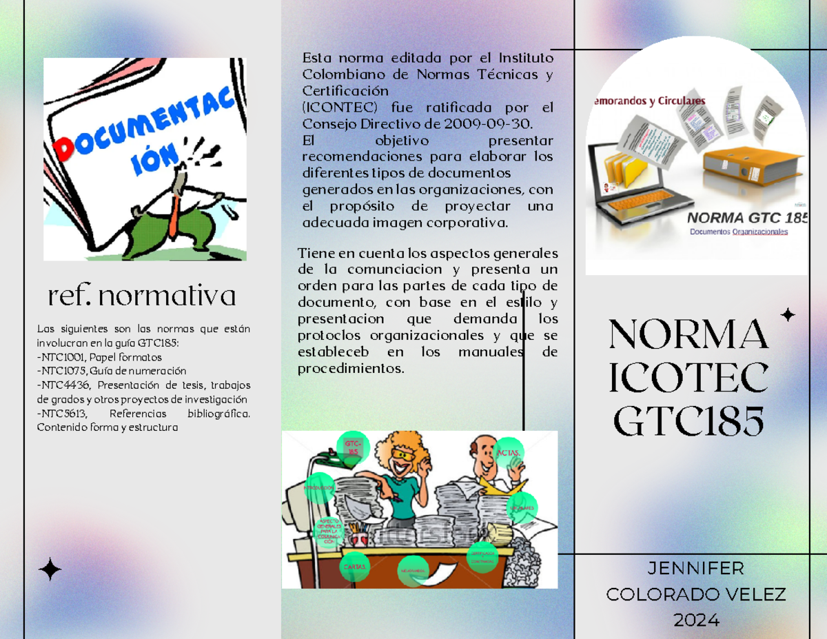 Norma ICONTEC GTC 185: Guía de Presentación de Documentos - Studocu