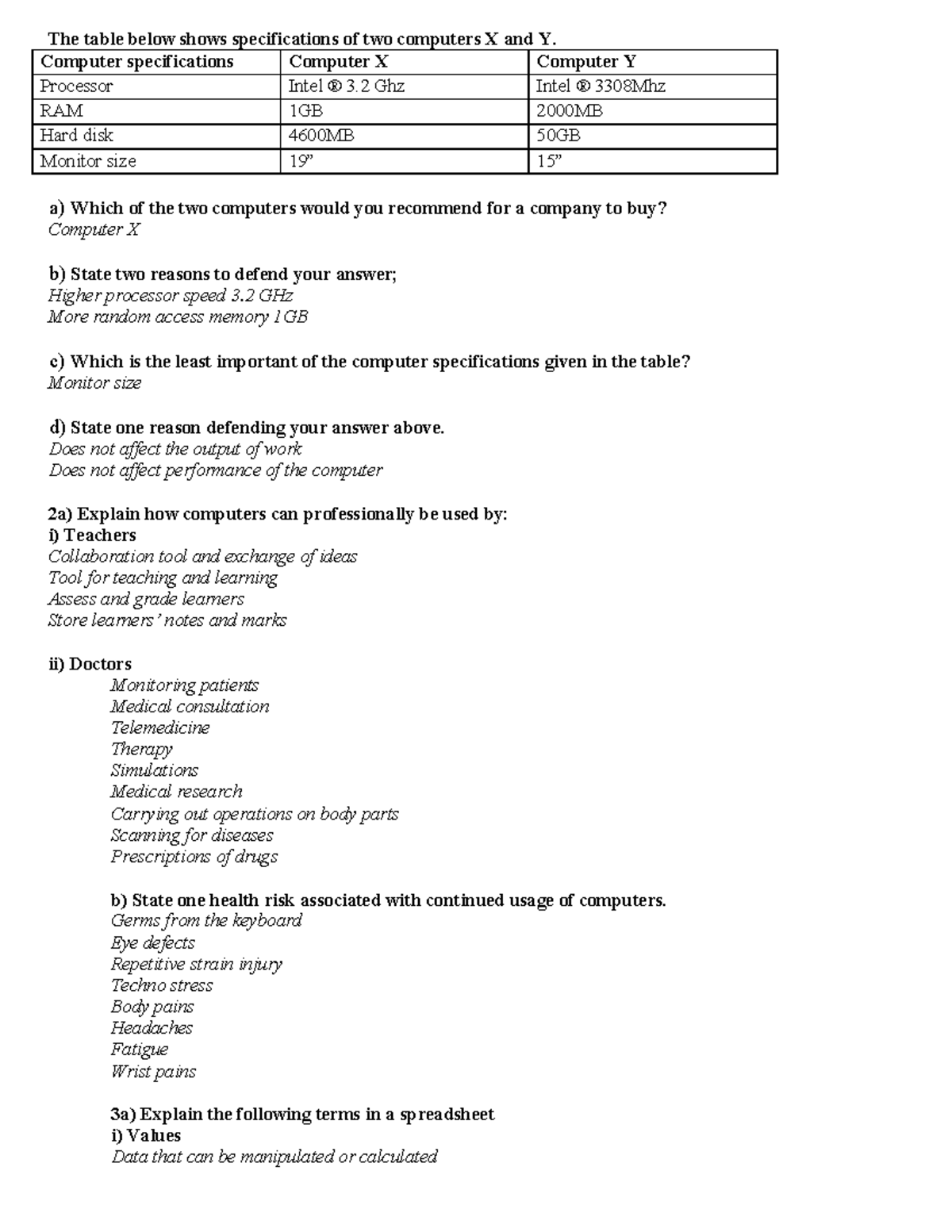 UNEB Subsidiary ICT S850-1 Computer Specifications & Usage Guide 2013 ...