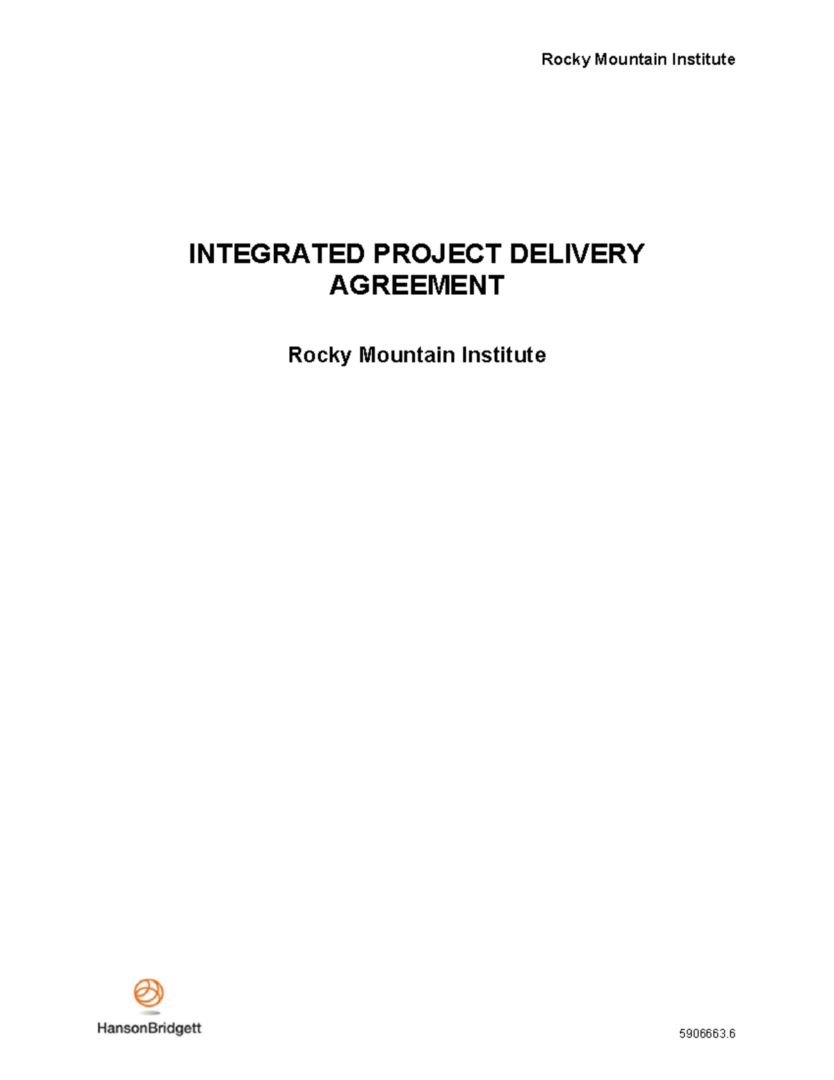 Rocky Mountain Institute IC-IPD Agreement & Exhibits Overview (2015 ...