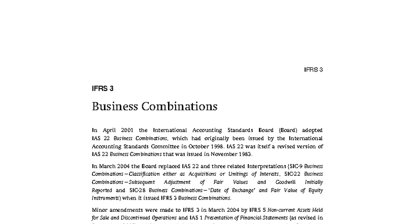 IFRS 3 - Business Combinations: Comprehensive Overview and Updates ...