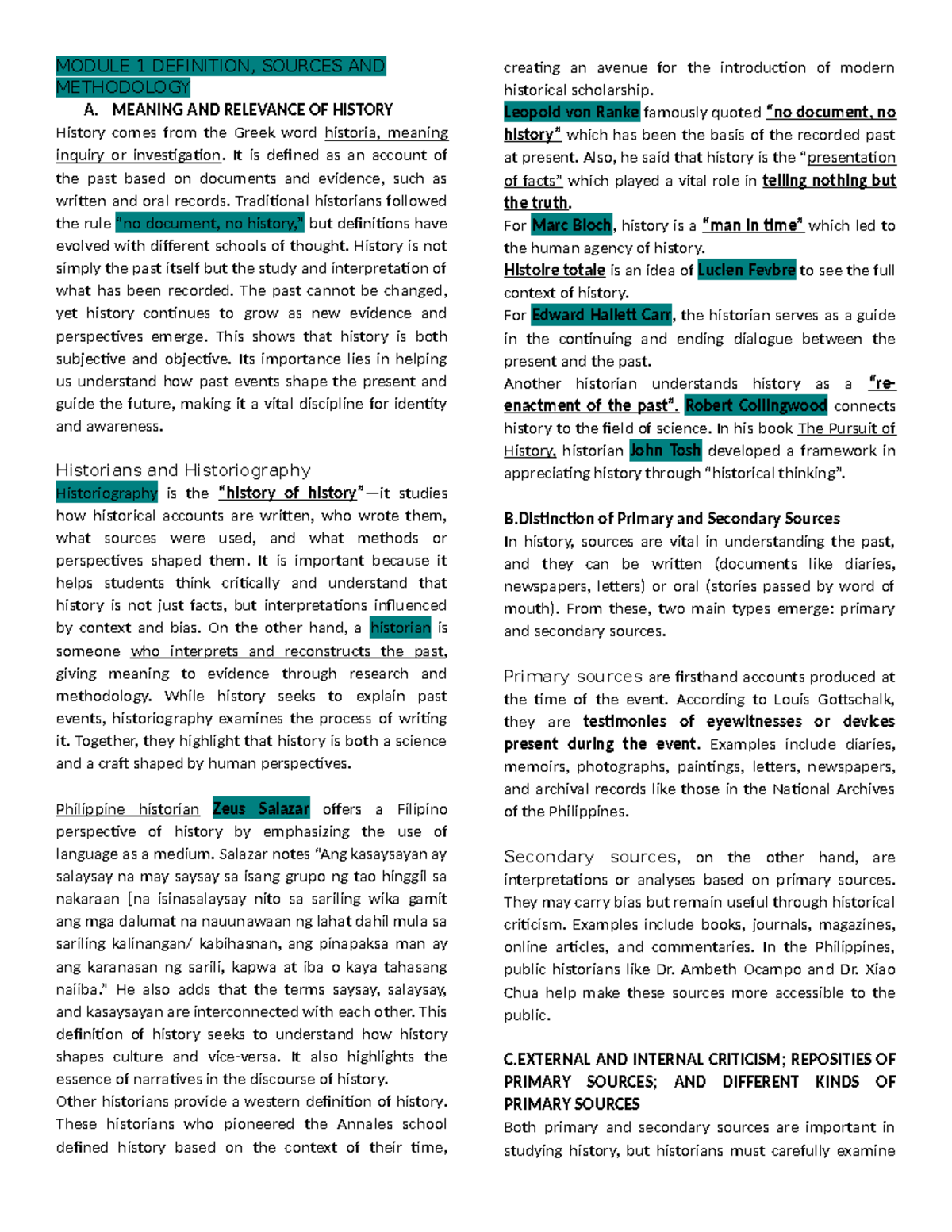 RPH 101: Module 1 - Understanding History: Definitions, Sources, and ...