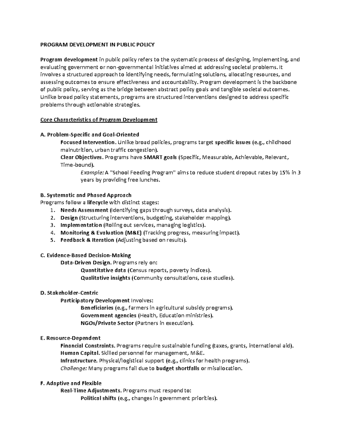 Final Module Program Development - PROGRAM DEVELOPMENT IN PUBLIC POLICY ...