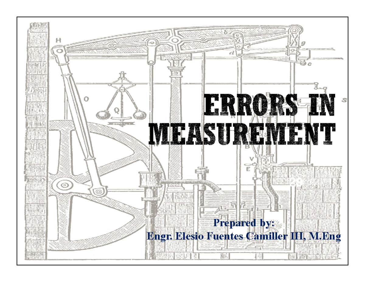 Measurements of Distance and Types of Errors in Surveying (ENGR101 ...
